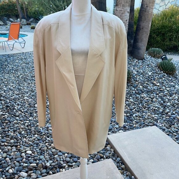 Eleanor P Brenner Silk Blazer Womens Size 12 Vintage Oversized Lined Cream - Picture 11 of 16